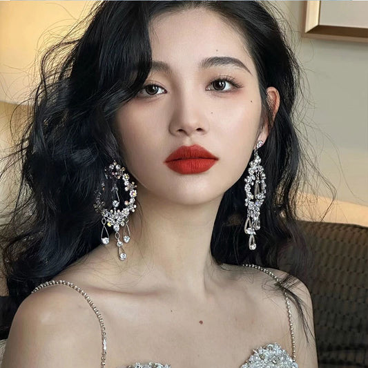 Large Exaggerated Diamond Baroque Elegant High-grade Earrings - Krystle Treasures