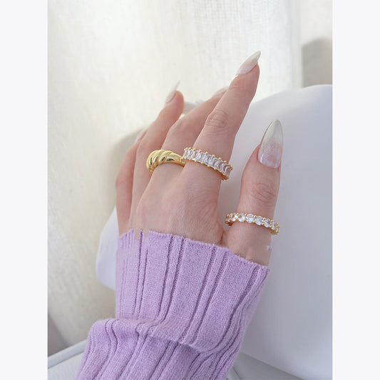 Copper Gold Plated Zircon Ring Elegant Jewelry – Krystle Treasures