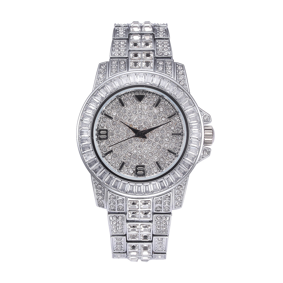 Stainless steel waterproof full diamond watch - Krystle Treasures