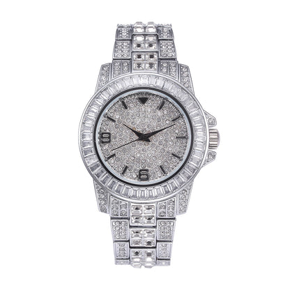 Stainless steel waterproof full diamond watch - Krystle Treasures