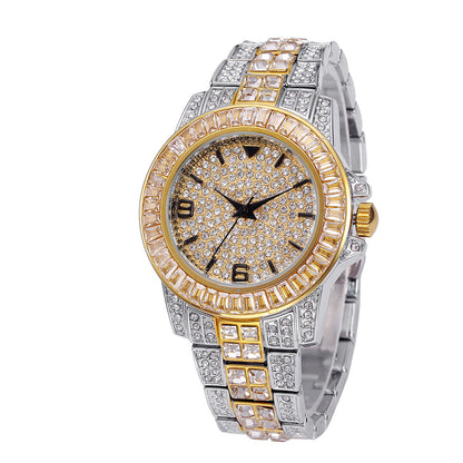 Stainless steel waterproof full diamond watch - Krystle Treasures
