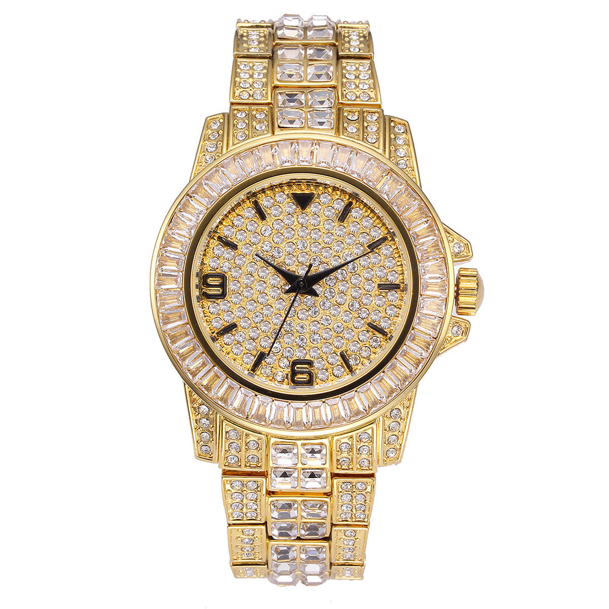 Stainless steel waterproof full diamond watch - Krystle Treasures