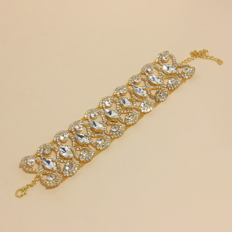 Fashion Retro Full Diamond Bracelet Ladies Niche - Krystle Treasures