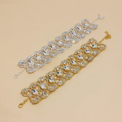 Fashion Retro Full Diamond Bracelet Ladies Niche - Krystle Treasures