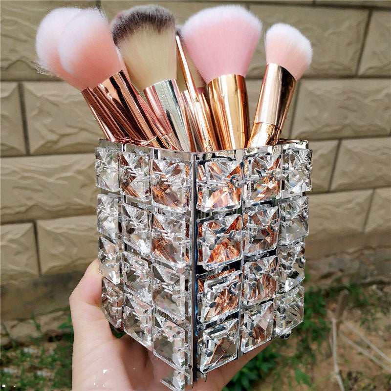 Crystal Makeup Brush Storage Bucket - Krystle Treasures