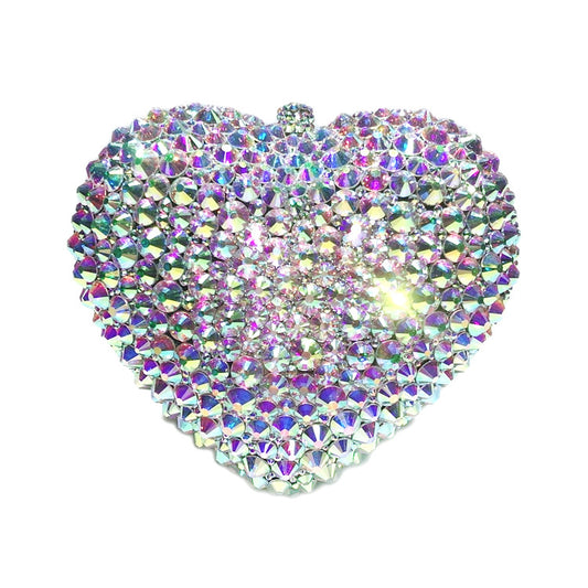 Love Shaped Full Diamond Bag Crystal Dinner - Krystle Treasures