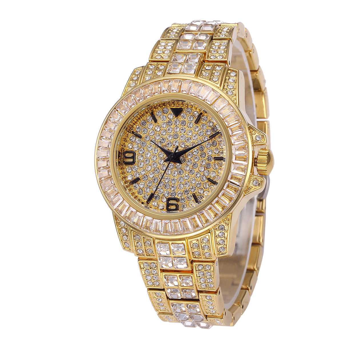 Stainless steel waterproof full diamond watch - Krystle Treasures