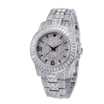 Stainless steel waterproof full diamond watch - Krystle Treasures