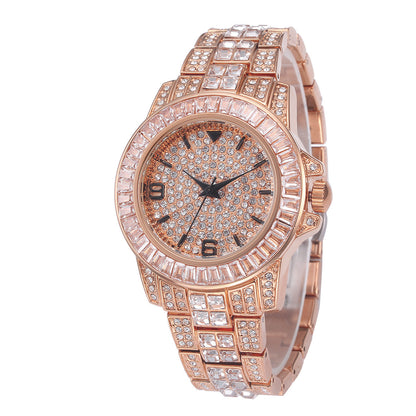 Stainless steel waterproof full diamond watch - Krystle Treasures