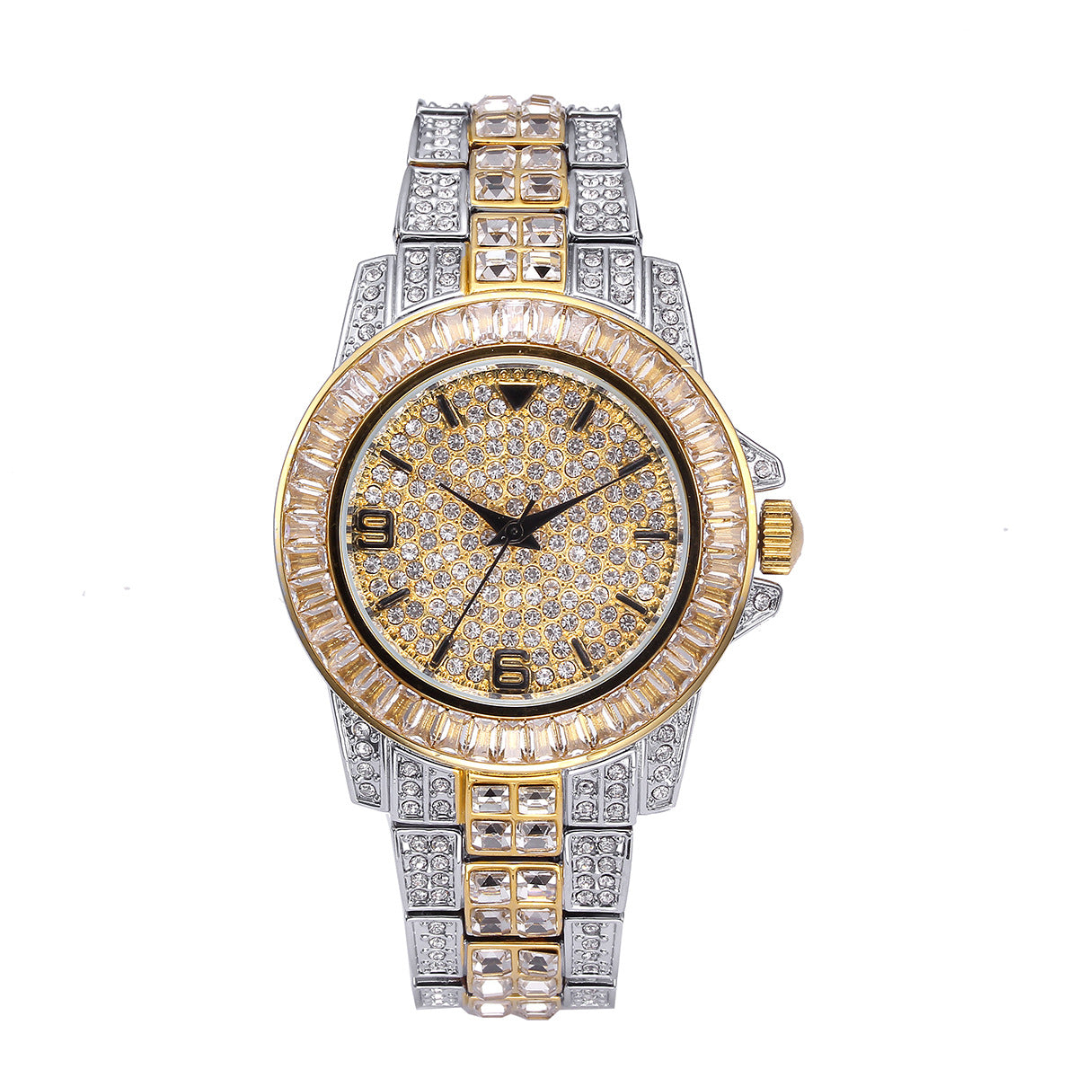 Stainless steel waterproof full diamond watch - Krystle Treasures