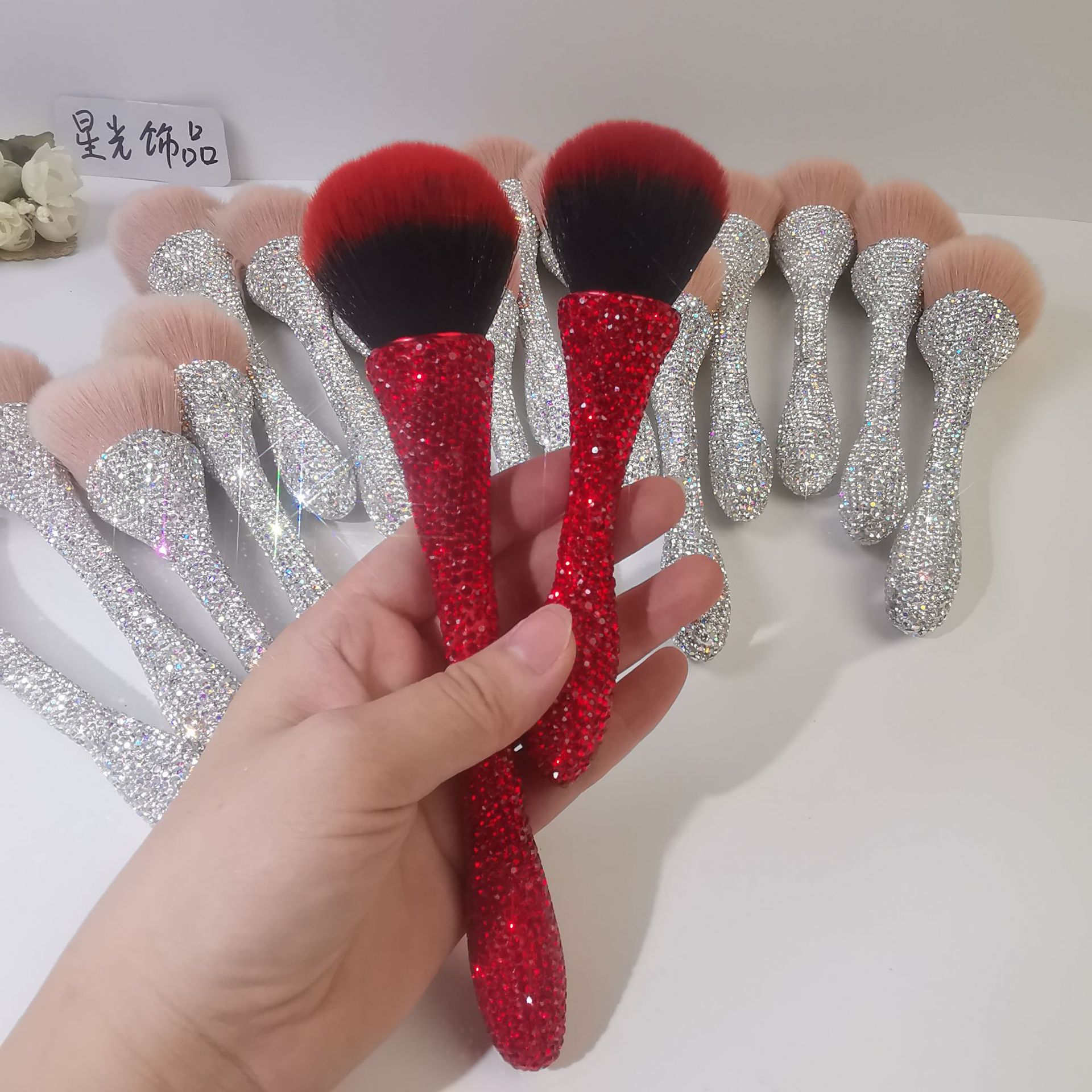 Diamond-Encrusted Makeup Brush - Krystle Treasures