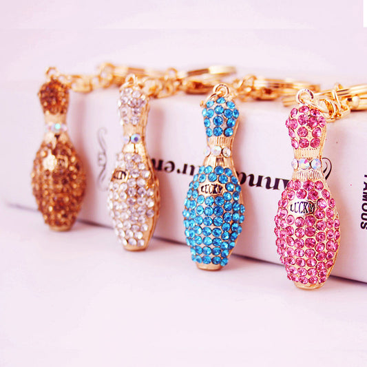 Creative Diamond Studded Crystal Bowling Keychain Stylish – Krystle Treasures