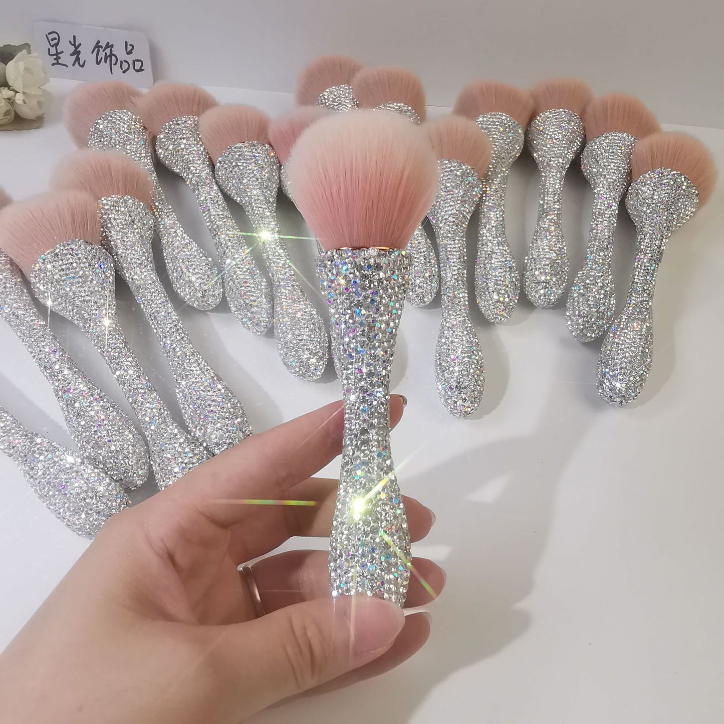 Diamond-Encrusted Makeup Brush - Krystle Treasures