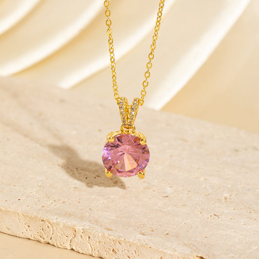 Elegant Color-Diamond Pendant Necklace - Krystle Treasures