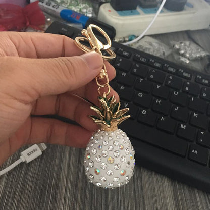Female Car Keychain Cute Full Diamond Pineapple - Krystle Treasures