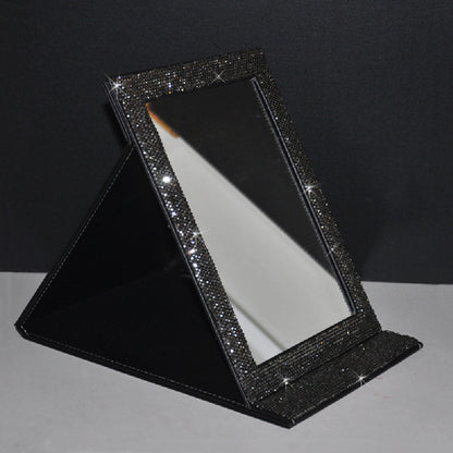 Diamond-Encrusted Makeup Folding Mirror - Krystle Treasures